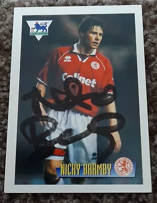 MIDDLESBROUGH Nicky Barmby Signed Merlin Football Card • £2