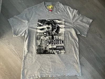 Barbour International Steve McQueen Mens Grey Graphic T-shirt Size XXL Slim Fit • $31.56