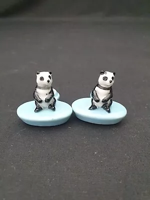 Pair Of Wade Early Whimsies – Panda  Pencil Candle Holders Porcelain Perfect  • £9.99