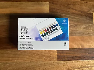 £14.95 • Buy Winsor & Newton Cotman Watercolour Half Pan Travel Set Of 19 New Eraser Brush