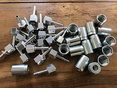 £29.95 • Buy 10x1/4” BSP Hydraulic Hose Crimp Fittings Insert Complete Set Of 10