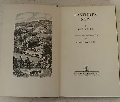 Vintage Book 1952 Pastures New Ian Niall H/B  Country Life Nature Wood Engraving • £12