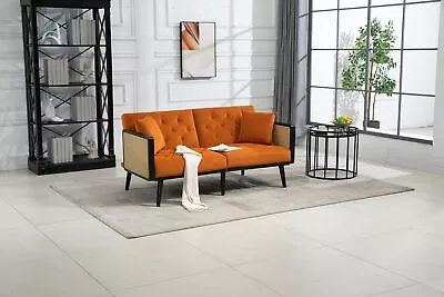 Velvet Sofa Accent Sofa Loveseat Sofa With Metal Feet Sofa Bed With 2 Pillows • $310.19