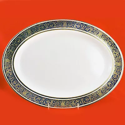 IMPERIAL BLUE  Platter Oval Large 16  Long Royal Doulton NEW NEVER USED England • $189.99