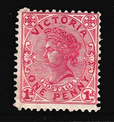 1901-2 QUEEN VICTORIA 1d VICTORIA STATE PRE-DECIMAL STAMP MH #M3 • $0.96