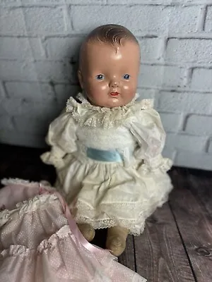 Antique Doll Madame Hendren Baby Composition 1930s Hand Painted • $43