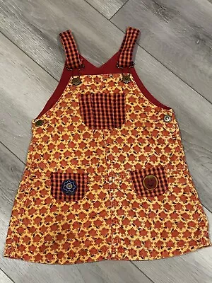 Baby Mini Par Catimini Paris Corduroy Fall Apple Jumper Dress Size 94 3A 3T • $14.99
