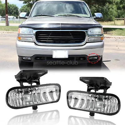 Pair For 2000-2006 GMC Yukon 1999-2002 Sierra 1500 2500 3500 Fog Lights Lamps • $34.79