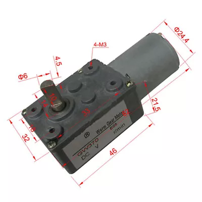 Turbo Worm Gear Motor DC 12/24V Low Speed Drive Motors GW370 Reversible 2-180RPM • $7.85