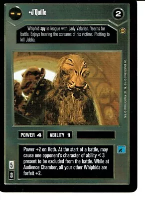 STAR WARS CCG JABBA'S PALACE BLACK BORDER DARK SIDE RARE J'QUILLE Lp • £1.95