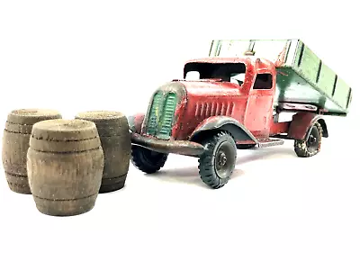 Vintage LEHMAN GNOM SERIES Tipper Barrel Lorry Tinplate PreWar German Dump Truck • $93.37