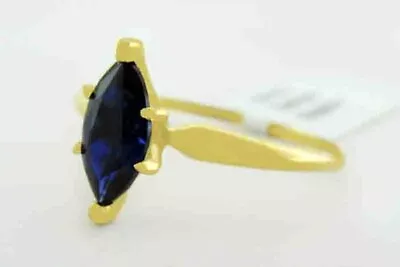 GENUINE 0.60 Cts BLUE SAPPHIRE RING 10k GOLD - Free Certificate Appraisal • $198.62