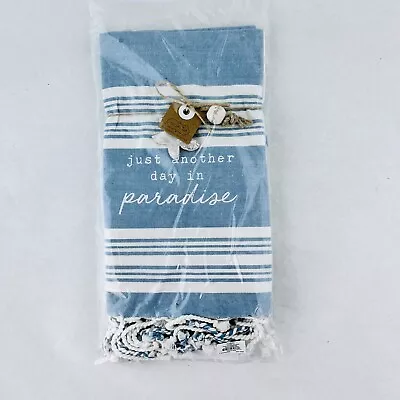 New Mud Pie Blue Beach Turkish Towel 41500215B Paradise • $14.99