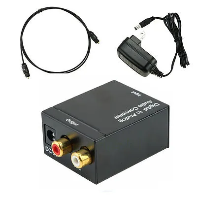 Digital Optical Coaxial Toslink S/PDIF To Analog R/L Audio Converter Box For TV • $13.35