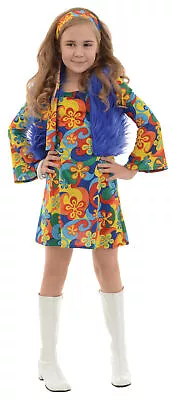 $27.95 • Buy Far Out Child Girls Costume Hippie 60s 70s Mini Dress Halloween