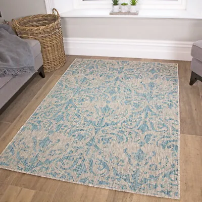 £31.95 • Buy Modern Blue Small Large Rugs Teal Turquoise Duck Egg Traditional Living Room Rug