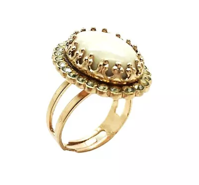 Ring By Mariana My Treasures Coll. Beautiful Circle Shape White Opal Stone • $80