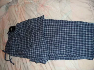 Men's Sonoma Jean Co. Long Leg Lounge Pants Blue Plaid X-large 100% Cotton BN • $10