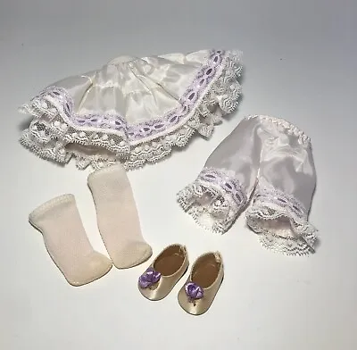 Madame Alexander 8” Doll Slip - White Purple Petticoat Underwear Socks Shoes • $19.99