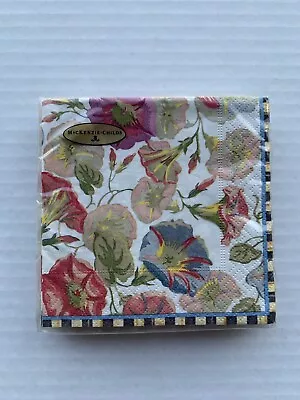 Mackenzie Childs Morning Glory Paper COCKTAIL Napkins  Garden Flowers Floral • $19.19
