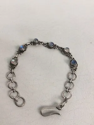 Beautiful Vtg Sterling Silver 925 Moonstone Bracelet • $99.99