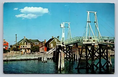 Postcard Maine Ogunquit Perkins Cover Walking Bridge Harbor Boats Chrome D336 • $5.99