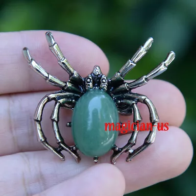 $3.30 • Buy Natural Stone Bead Energy Reiki Chakra Spider Luck Amulet Pendant Brooch