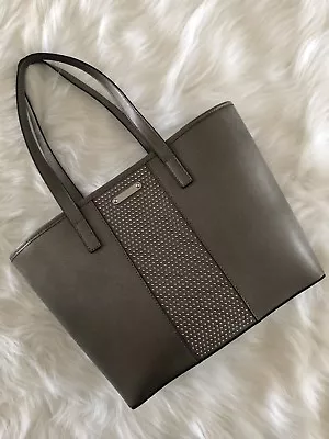 Michael Kors Microstud Center Stripe Tote Small Nickel BRAND NEW WITH TAGS • $249.95