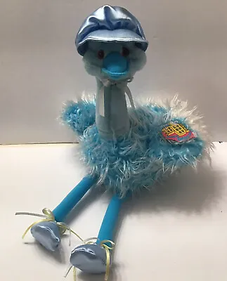 $16 • Buy The Plush Factory Blue Ostrich Stuffed Animal Plush W/Hat Vintage