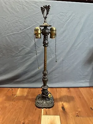 $60 • Buy Vintage Dual Cluster Socket Butterfly Brass Table Desk Lamp Base 24 Inches Tall