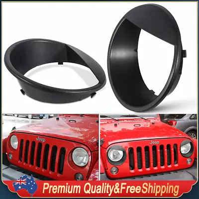 For Jeep Wrangler JK 2007-2018 Front Light Headlight Cover Trim Angry Bird Style • $26.99