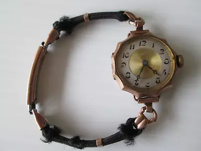Vintage Antique Rolex Rose Gold Cocktail Watch For Repair Parts   Stamped 9C • $50