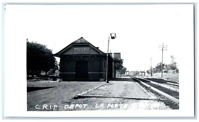 C1960 Crip Depot La Porte City Iowa IA Train Depot Station RPPC Photo Postcard • $29.95