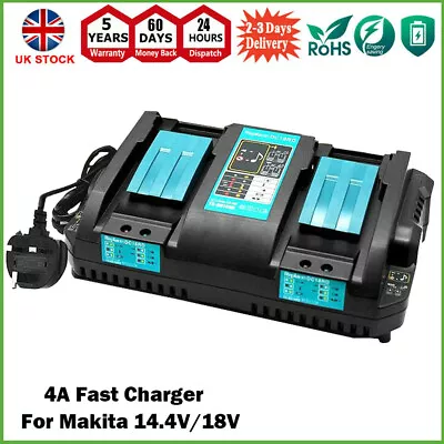 £32.90 • Buy DC18RD 4A Rapid Battery Charger For Makita Dual-Ports 18V 14.4V LXT Lithium UK