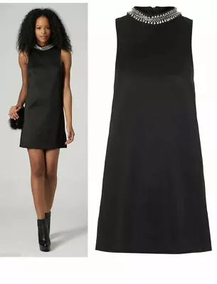 £4.99 • Buy TOPSHOP  RRP £38 Embellished High Neck Dress Tunic Black  10  New With Tags