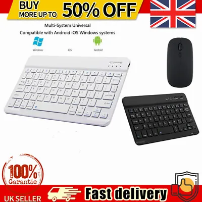 New Slim Wireless Bluetooth Keyboard For Imac Ipad Android Phone Tablet Pc Uk • £15.88