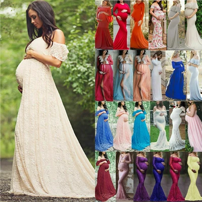 $29.29 • Buy Maternity Lady Maxi Dress Pregnant Party Gown Dresses Photo Shoot Photography