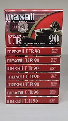 8-Pack Maxell UR 90 Blank Audio Cassette Tapes Lot Normal Bias IEC Type 1 New • $29.99