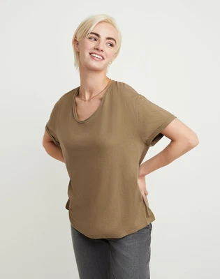 $13 • Buy Women's Hanes Originals Short Sleeve Raw Edge V-Neck T-Shirt