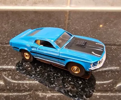 Aurora TJet  1969 Ford Mustang Mach 1 Dark Blue HO Slot Car Rare #1415 • $199.99