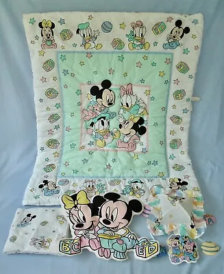 Dundee Disney Baby Mickey Minnie Mouse Crib Quilt - Vintage ABC Nursery Set  • $185.38