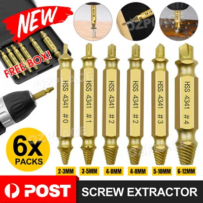 $7.85 • Buy 6pcs Damaged Screw Extractor Speed Out Drill Bits Tool Set Broken Bolt Remover