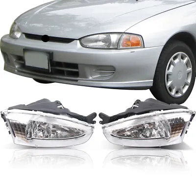 Headlights Headlamps Chrome For Mitsubishi Mirage 2Dr Coupe 1997-2002 2PCS • $70.99