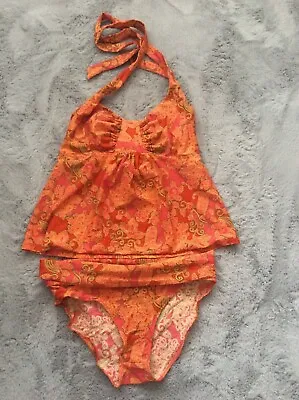 £3 • Buy Ladies Size 2 Orange Mix Floral Maternity Tankini Top With Matching Bottoms