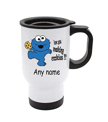 £13.99 • Buy Cookie Monster Travel Mug Can Be Personalised With Any Name