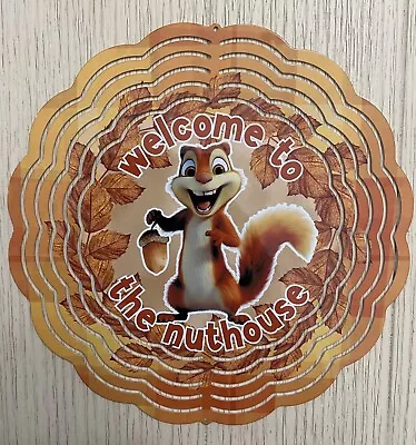 Garden Wind Spinners Outdoor Metal 8 Inch Welcome To The Nuthouse • $20.95