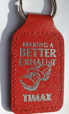 VINTAGE Keyring Leather Look Key Red Fob Timax Car Exhausts Blackpool Squires G. • £15.95