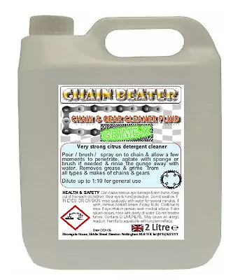 £12.99 • Buy 2 Litre Citrus Degreaser Concentrate Chain Gear Grease Cleaner Bike Bicycle Bio