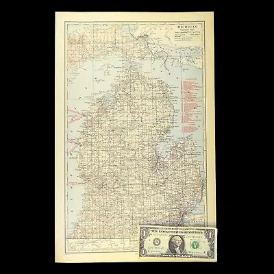 Southern MICHIGAN Railroad Map Peninsula Original Pere Marquette Railway PM • $24.95