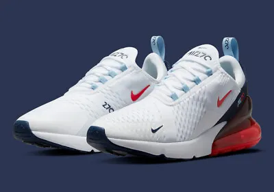 Nike Air Max 270 USA White Blue Red Shoes Mens US Size 8-14 Casual Sneakers New✅ • $199.95